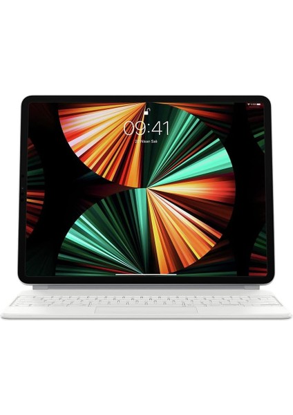 Keyboard: 12.9 Inç iPad Pro Için iPad Klavyesi ve Kılıfı, Harika Yazma Deneyimi, Yerleşik Trackpad, Türkçe F Klavye - Beyaz