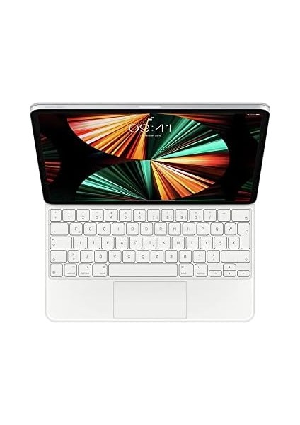 Keyboard: 12.9 Inç iPad Pro Için iPad Klavyesi ve Kılıfı, Harika Yazma Deneyimi, Yerleşik Trackpad, Türkçe F Klavye - Beyaz modelleri