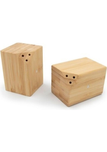 2&apos;li Bambu Tuzluk ve Seti Pratik Ahşap Tasarım (Kesik Kare)