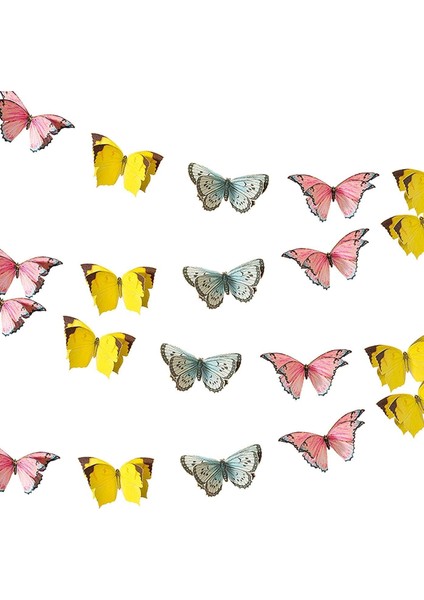 Tables Guirlande Féerique, 3 M, Papillons, Plastique Multicolore, Décoration Idéale Pour Anniversaire, Filles