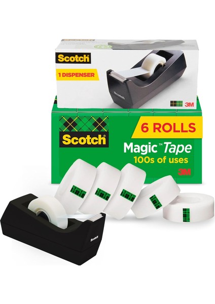 Tape Value Pack W/dispenser, 3/4" x 1000 ","1 Core, 6/paket