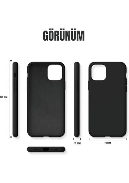 13/14 Lansman Kılıf Sıvı Silikon 3 Katmanlı Tam Kaplamalı Yumuşak Jel Kauçuk Telefon Kılıfı (Siyah) modelleri