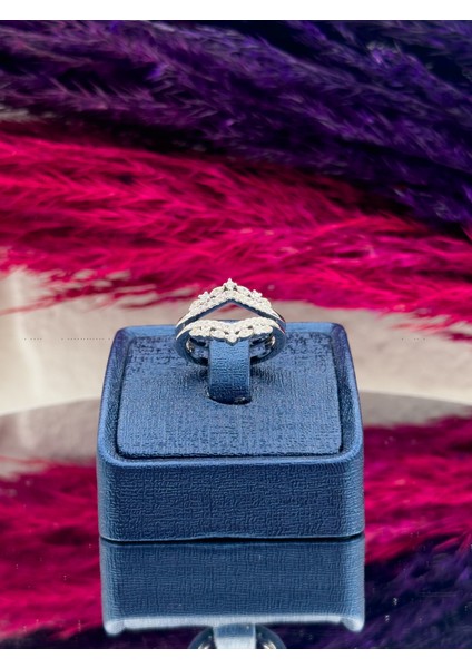 925 Ayar Gümüş Pırlanta Montürlü Kombin Zarif Kadın Yüzük modelleri