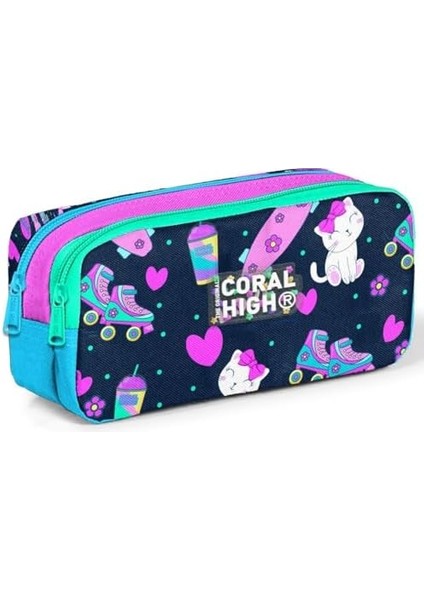 Lacivert Pembe Kedili Iki Bölmeli Çantası - Kız Çocuk fiyatları