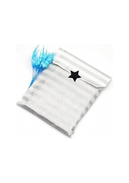 Zikzak Desenli 50 Adet Kese Kağıdı, Beyaz-Gümüş, 11X20 cm fiyatları