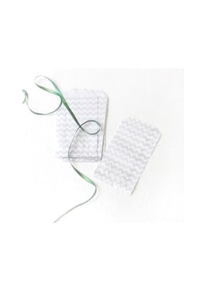 Zikzak Desenli 50 Adet Kese Kağıdı, Beyaz-Gümüş, 11X20 cm modelleri