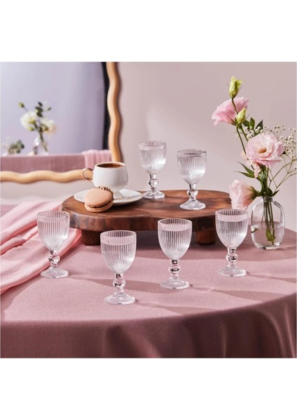 Kahve Yanı Bardağı - Düz Çizgi Desenli, Su Koymak Için Çok Amaçlı Seti