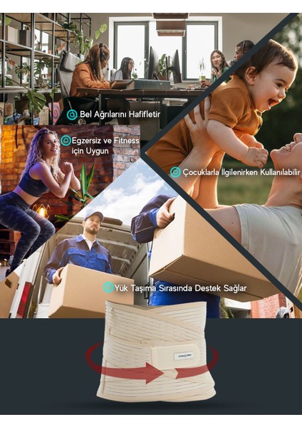 Çelik Balenli Lumbostad Korse 26 Cm – Ayarlanabilir, Disk Sorunu, Bel ve Karın Desteği fırsatları