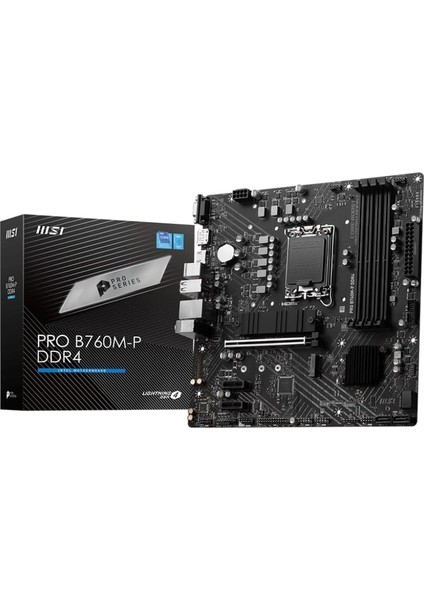 MB Pro B760M-B Ddr4 Soket 1700 Ddr4 4800(OC) Pcı-E,m.2 Usb3.2 Hdmı, 1x 2,5g Lan Matx