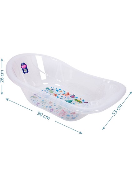 Şeffaf Desenli Bebek Banyo Giderli Küvet