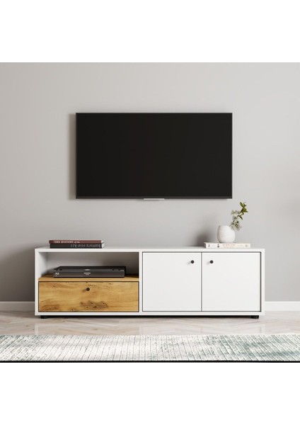 Kapaklı Tv Sehpası, Tv Ünitesi Beyaz/