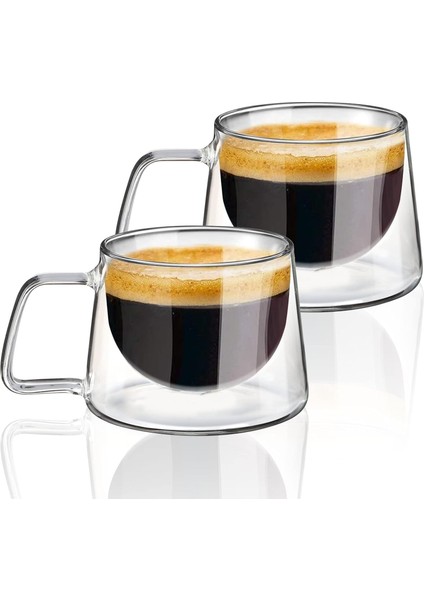 Çift Cidarlı Borosilikat | Isı Yalıtımlı Kahve Çay Bardağı (2, 200 Ml)