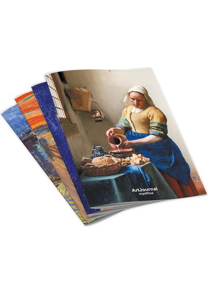 Journal 4’lü Tel Dikişli Defter Seti – Renkli Karton Kapak, Hafif Holmen Kağıt, A5 – Toplam 384 Sayfa