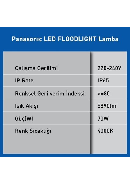 LED Projektör, Gün Işığı 70W 5890LM 4000K modelleri