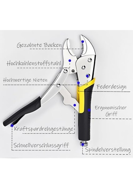 250 mm Kavrama, Güçlü Yay, Pas Koruması, Tek Elle Kullanım. fiyatları