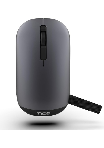 Inca IWM-242GT Çift Modlu Bluetooth ve Kablosuz Şarj Edilebilir Mouse, 500MAH Pil, 800-1600 Dpı, 70G, Gri