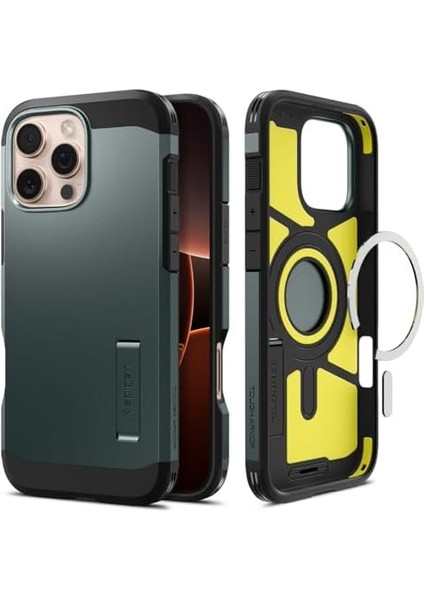 16 Pro Ekstra Dayanıklı Kılıf Tough Ai Hava Kanalı Teknolojisi™ Askeri Sınıf Koruma Magfit Kickstand&apos;lı Abyss Çift Katman Kapak - ACS08148 fiyatları