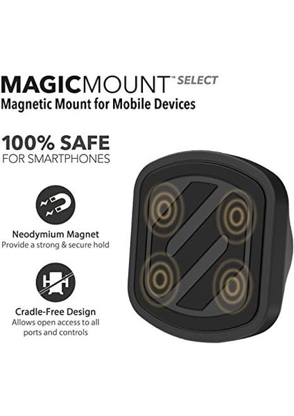 Mmwsm-2pkxces0 Select Manyetik Telefon, S Veya Tablet Için Stickgrip Araç Tutucu, 360 Derece Ayarlanabilir Kafa, Siyah (2&apos;li Paket) modelleri