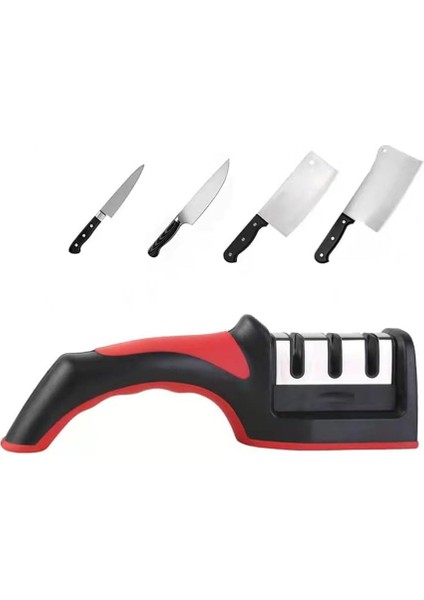 Bıçak Bileyici, Seviye 3 Bileyici, Ergonomik Saplı Profesyonel Bıçak Bileyici, 2&apos;si 1 Arada Mutfak Bıçağı Onarım Parçaları
