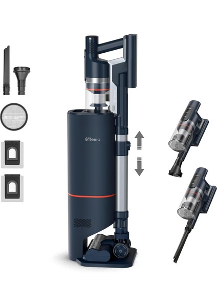 Fs1 Kablosuz Süpürge, Otomatik Boşaltma Istasyonu Ile, Güçlü Emme 30KPA/450W, 60 Dakikaya Kadar Pil, Sert Zemin ve Halı Için Dikey Süpürge.