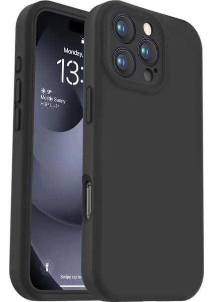 Ggm Aksesuar 16 Pro ile Uyumlu Içi Kadife Kamera Korumalı Lansman Silikon Kılıf Ince Yapılı Tam Koruma Sağlayan Kamera Korumalı Kılıf (Siyah) fiyatları