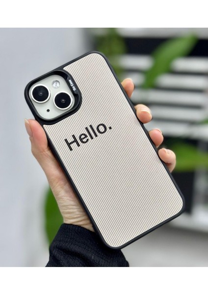 Go Aksesuar 13 ve 14 ile Uyumlu Kaplama Hello Tasarımlı Kılıf