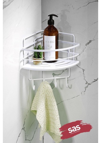 Haus Yapışkanlı Ömür Boyu Paslanmaz Ayarlanabilir Raf Düzenleyici Şampuanlık Lk-01 Bbbk