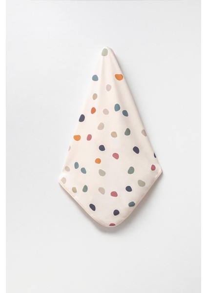 BUBBLES%100 Pamuk Baskılı, Çift Katlı Bebek Battaniyesi (Puantiyeli)