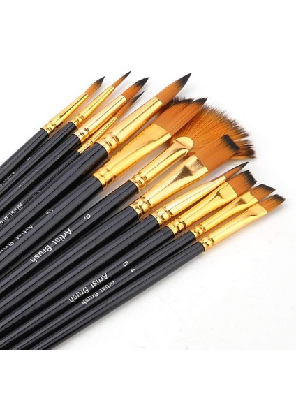 12 Parça Fırçası Seti, Çocuklar, Yetişkinler, Yeni Başlayanlar ve Profesyonel Için Akrilik, Yağlı, ve Guaj
