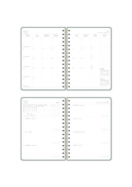 A5 Spiralli 16 Aylık Akademik Ajanda - Yeşil fiyatları