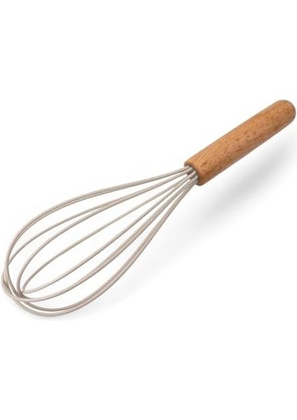 Bambu Saplı Silikon Mutfak Çırpıcısı - 3 Renk Seçeneği (Gri, Krem, Bej), Dayanıklı, Yapışmaz Kek ve Yumurta Çırpıcı (Krem) fiyatları