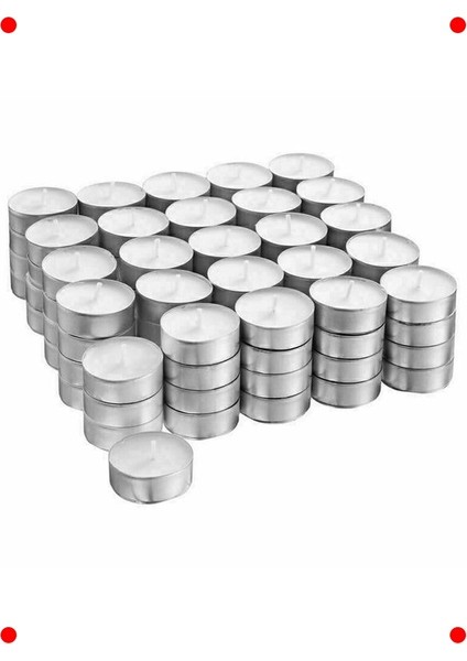 50 Adet Beyaz Tealight Mum Seti