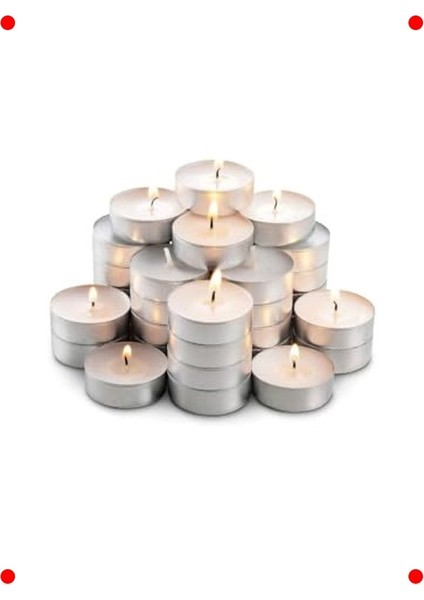50 Adet Beyaz Tealight Mum Seti modelleri