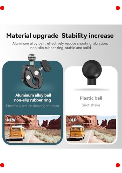 Aksiyon Kamera & Telefon Gidon Tutucu, 360° Döner fırsatları