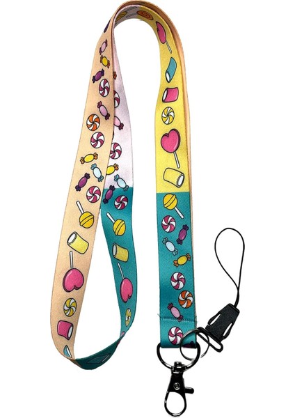 Şekerli Lolipop Boyun Ipi ve Telefon Askısı Lanyard