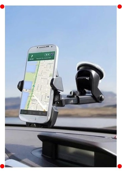 Uzayabilen Vantuzlu 360 Derece Döner Araç Telefon Tutucu