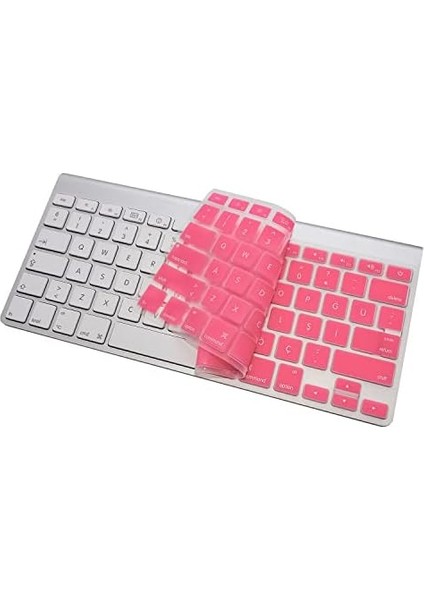 Keyboard-1 Klavye Koruyucu Silikon Kılıf Türkçe Q Baskılı Us To Tr A1314 A1242 ile Uyumlu Pembe modelleri