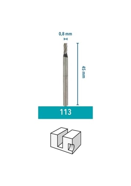 113 Gravür Kesici, Küçük Boy Uzun Silindir Uçlu, 1,6 Mm, 3&apos;lü modelleri