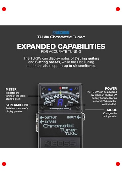 Profesyonel Kromatik Tuner Pedalı - Waza El Sanatı fırsatları