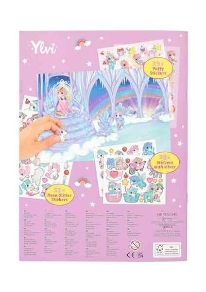 12703 Ylvi Create Your World – Çıkartma Defteri, 20 Renkli Arka Plan Sayfası, 6 Çıkartma Sayfası Dahil fiyatları