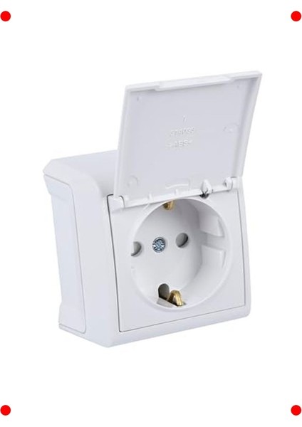 Beyaz Kapaklı Topraklı Priz (Çocuk Koruyuculu)