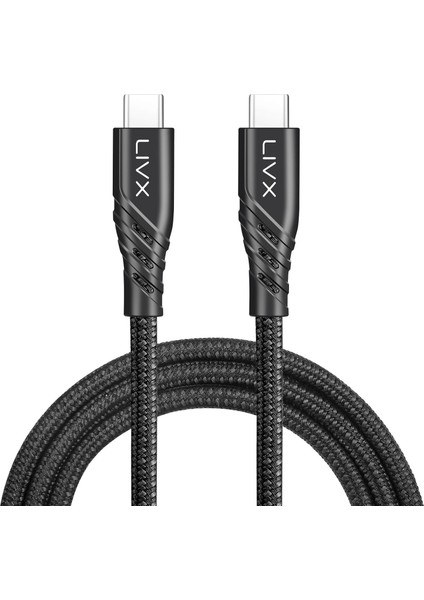 Turbo Serisi 100W 5A Type C To Type C Pd 2.0 5 Gbps 2 Metre Hızlı Şarj ve Kablosu Bo-02