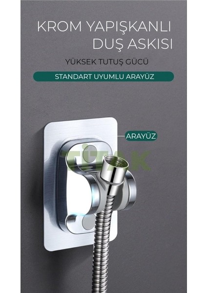 Krom Yapışkanlı Duş Askısı