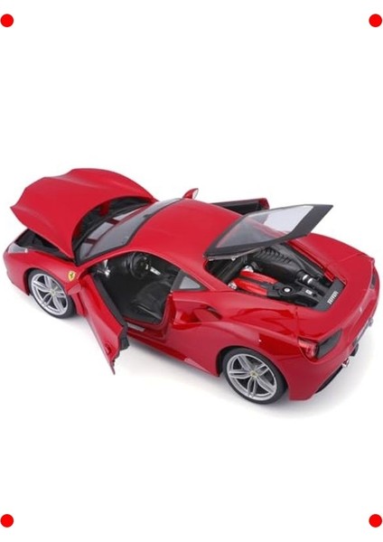 1:18 Ölçekli Kırmızı Spor Araba Modeli modelleri