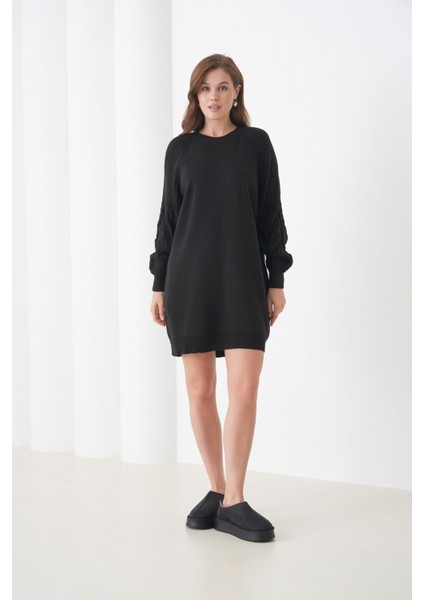 Kadın Kolları Uzun Kendinden Dokulu Bisiklet Yaka Tunik Boy Şık Kışlık Triko Kazak fiyatları