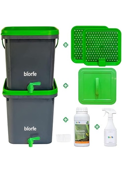 Bokashi Kompost Kovası 500 ml Sıvılı Set 18 Litre – 18SGL modelleri