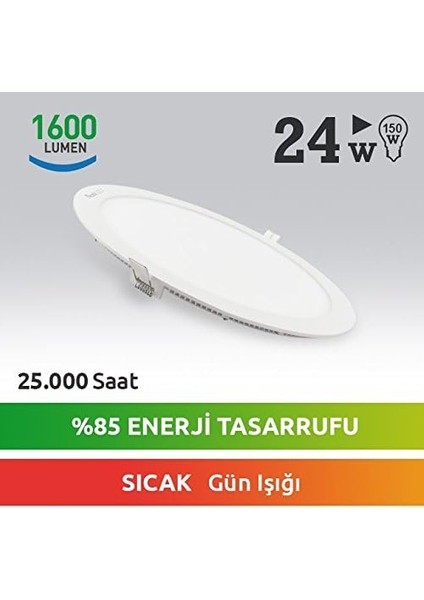 24W-SLY Gün Işığı LED Slim Ampul