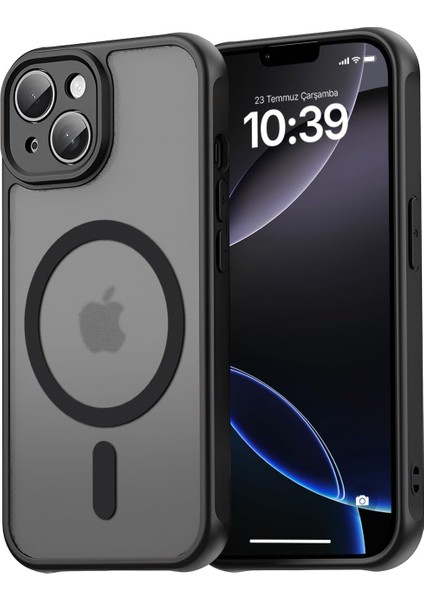 14 ile Uyumlu Mattcover Serisi Arkası Mat Polikarbonat Kenarları Silikon ve Köşeleri Güçlendirilmiş Kamera Korumalı Ince Silikon Kılıf (Manyetik, 14)