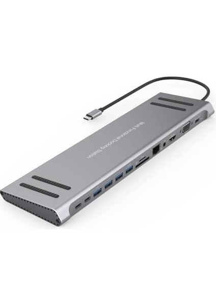 14IN1 Type-C To Istasyonu 14&apos;ü 1 Arada HDMI VGA Pd(3.0), 4 * Usb, 2 * USB C, 10 / 100M Gigabit 14 In 1 Uyumlu 9199A fiyatları