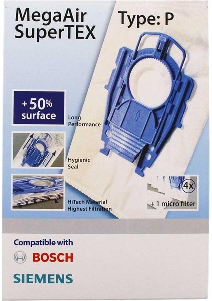 Ergomaxx, Dynapower ile Uyumlu Type P Süpürge Torbası 4lü Paket